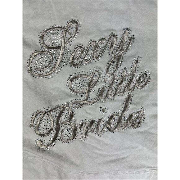Victorias Secret RHINESTONE BLING Sexy Little Bride Bling Hoodie SMALL - Picture 2 of 8